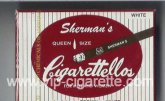 Sherman's Cigarettellos White Cigarettes wide flat hard box