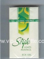 Style Lights Menthol 100s cigarettes hard box