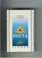 Doina Lux Lights Special Blend white and blue cigarettes hard box
