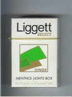 Liggett Select Kings Menthol Lights Box cigarettes hard box