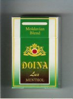 Doina Lux Menthol Moldavian Blend green and white and black cigarettes hard box