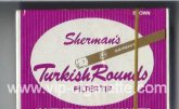 Sherman's Turkish Rounds Filter Tip Brown Cigarettes wide flat hard box