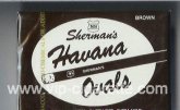 Sherman's Havana Ovals Brown Cigarettes wide flat hard box