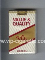 Value and Quality Lights 85s cigarettes soft box