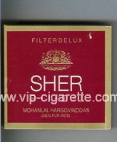 Sher Bidi Filter Delux Cigarettes wide flat hard box