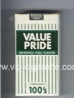 Value Pride Menthol Full Flavor 100s cigarettes soft box