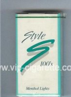 Style Menthol Lights 100s cigarettes soft box