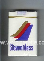 Stewardess cigarettes white and blue and red and gold soft box