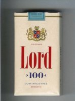 Lord 100s Low Nicotine Aromatic cigarettes soft box