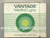 Vantage Menthol Lights 25 Cigarettes wide flat hard box