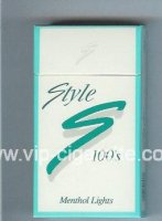 Style Menthol Lights 100s cigarettes hard box