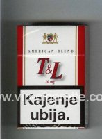 T and L American Blend 10 mg cigarettes hard box