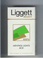 Liggett Select 100s Menthol Lights Box cigarettes hard box