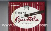 Sherman's Cigarettellos Filter Tip Brown Cigarettes wide flat hard box