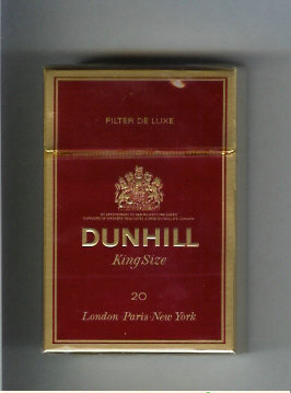 Dunhill Filter De Luxe King Size 20 cigarettes hard box|Dunhill Filter ...